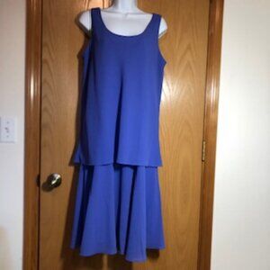 Perfect Blue Sleeveless Petra Tiered Dress Party Holiday Size 12